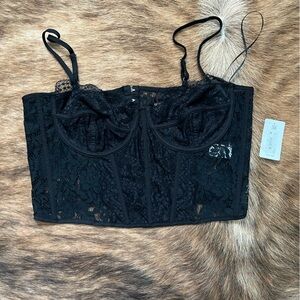 Black lace corset top size XL